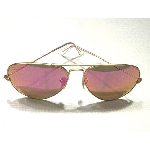 Ray-Ban RB3025 Aviator Cyclamen Flash Lens with Gold Frame - Picture 1 of 10
